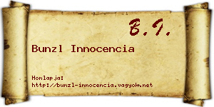 Bunzl Innocencia névjegykártya